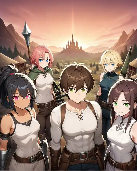 AI-created fantasy adventure character group